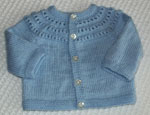 Eyelet Yoke Baby Cardigan Sweater