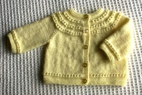 Eyelet Yoke Baby Cardigan Sweater